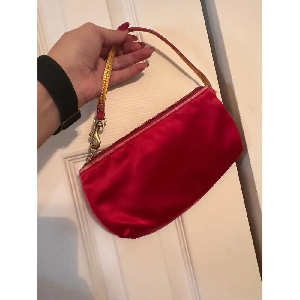Vintage Pink Satin Y2K Coach Wristlet- DAMAGED